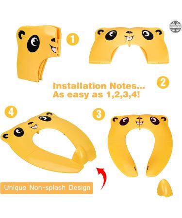 Kids Travel Potty Seat Cover - Non-Slip Foldable Toilet Pad with Carry Bag & Splash Guard - Buy Online on SooperMarket.com