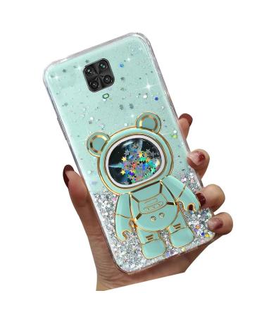 Tivenfezk nadoli for Xiaomi Redmi Note 9s Treibsand B r Astronaut Hidden Stand Shell caricature glitter astronaut stand soft silicone bling cell phone shell.