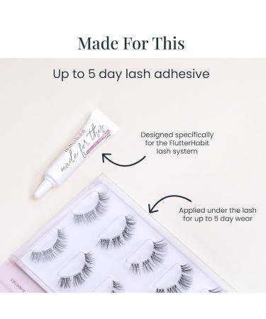 FlutterHabit Adhesive Lash Glue for Eyelash Extensions | All-Day Hold & Effortless Long-Lasting Cluster Lashes - Black All-in-One Solution - Buy Online on SooperMarket.com