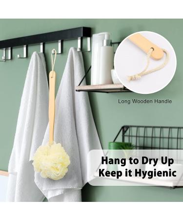 Exfoliating Loofah on a Stick Back Scrubber for Shower Long Handle Shower Sponge for Men and Women - Buy Online on SooperMarket.com