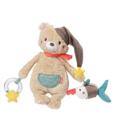 Fehn Activity Toys Bear - Motor Shots with Velcro fastener - Baby play animal with gripping elements - baby toys for grasping & discovering - cuddly toy for babies & toddlers from 0+ months