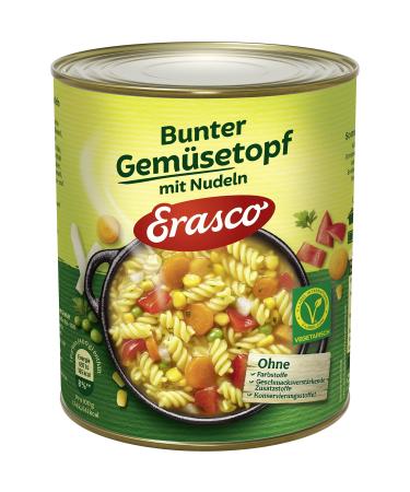 Erasco Colorful Vegetable Pot Vegetarian (800g) Ready in around 5 minutes With lots of vegetables No frills Simply delicious 1