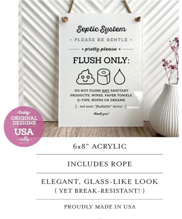 Reilly Originals 6x8 Cute Emoji Septic System Bathroom Sign - Premium Finish, Ready to Hang - Buy Online on SooperMarket.com