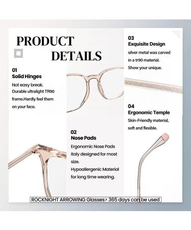 ROCKNIGHT Blue Light Blocking Glasses - Brown Frame for Computer & Phone Use | Reduces Eye Strain & Improves Sleep - Buy Online on SooperMarket.com