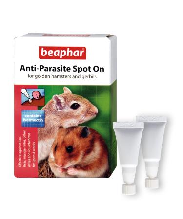 Beaphar - Anti-Parasite Spot-On - For Golden Hamsters Gerbils & Small Animals Weighing 50 300 g - Kills Lice Mites Fleas & Roundworms - Vet Strength Treatment - 2 Pipettes Golden Hamsters and Gerbils