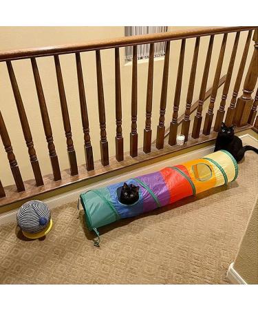 PAOPO 2-Way Collapsible Cat Tunnel Toy with Peek Hole and Ball - Interactive Cat Tube for Indoor Cats, Kittens, and Puppies - Perfect for Play and Chase - Buy Online on SooperMarket.com