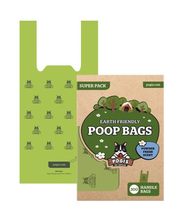 Pogi's Biodegradable Dog Poo Bags with Handles - 300 Dog Bags with Easy-Tie Handles - Ultra Thick Leak-Proof Large Scented Poo Bags for Dogs 1 count (Pack of 300) Scented