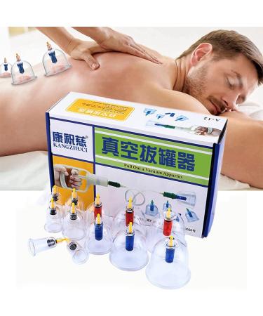 12 Cups Cupping Therapy Sets with Pump Vacuum Professional Chinese Cupping Set for Body Massage Muscle Joints Pain Relief Physical Therapy