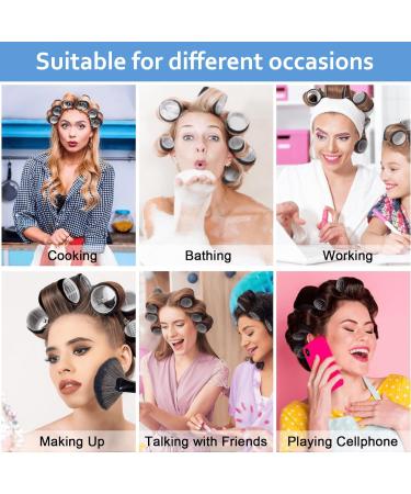 Mabufun 46 PCS Hair Rollers With Clips For Long Hair Curlers Velcro Rollers Jumbo Hair Rollers Self Grip Hair Roller Set 22 Stainless Steel Clips And A Storage Bag - Buy Online on SooperMarket.com