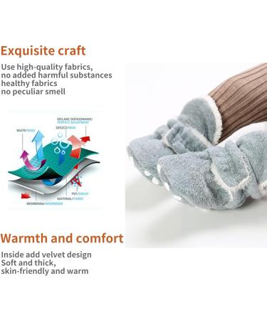 TMEOG Baby Booties | Infant Winter Slippers | Newborn First Walking Shoes | Boys Girls 0-18 Months | Light Grey Furry - Buy Online on SooperMarket.com