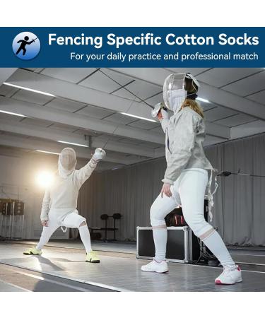 Premium Fencing Socks for Epee Sabre & Foil - Thickened Cotton Unisex Protective Gear White - Buy Online on SooperMarket.com