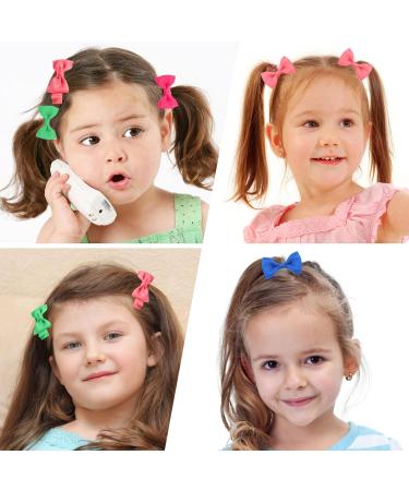 40 pcs Baby Hair Ties & 10 pcs Hair Clips Set for Toddlers - Elastic Hair Bands and Ribbon Bows, Girls Hair Accessories - Buy Online on SooperMarket.com