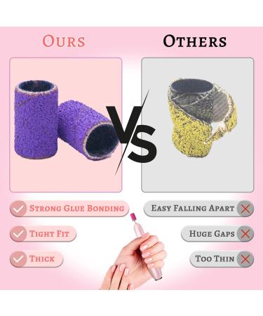 100Pcs Medium Grit Sanding Bands for Nail Drill - 150 Grit Professional Nail Sanding Band Set with 3/32 Nail Drill Bit for Acrylic Nails - Purple - Buy Online on SooperMarket.com