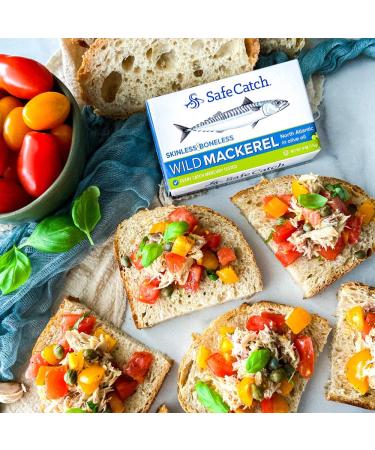 Safe Catch Canned Mackerel in Olive Oil - Mercury Tested Wild Caught North Atlantic Fillets - 4oz Cans (Pack of 6) - Buy Online on SooperMarket.com