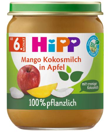 HiPP Organic Fruit Mango Coconut Milk in Apple 160g Pack of 6 (6x160g)