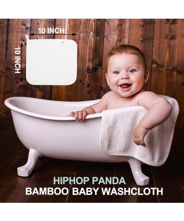 Soft Bamboo Baby Washcloths - 6 Pack 10x10 Inch - 2 Layer Absorbent Towel for Newborns - Gentle Baby Wipes for Delicate Skin - Shower Registry Essential - Buy Online on SooperMarket.com