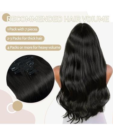 Vlasy 16 Inch Clip in Hair Extensions Human Hair T14/60+T14/60# - Seamless Natural Thick Weft Human Hair Extensions for Women - 7 Pieces (80g) - Buy Online on SooperMarket.com
