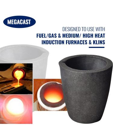 12KG MegaCast Graphite Crucible for Melting Gold, Silver, Copper, Brass, Aluminum - Black Cup Furnace Torch for Casting and Refining - Buy Online on SooperMarket.com
