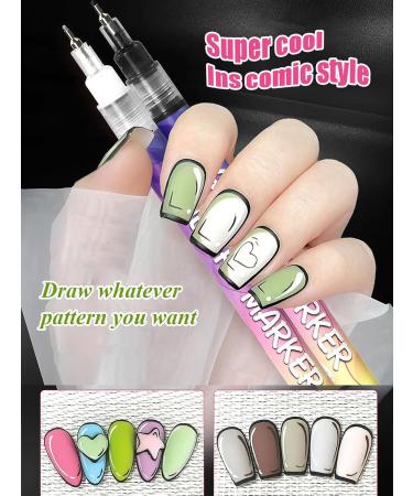 Buy 3D Nail Art Pens - 12 Colors Fine Tips for DIY Nail Designs | International Shipping Available - Buy Online on SooperMarket.com