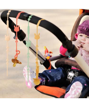Buy 4pcs Silicone Pacifier Holder Clips - Safe Stretchable & Adjustable Toy Straps for Babies - International Shipping - Buy Online on SooperMarket.com