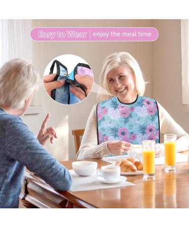 Baypify Adult Bibs for Seniors Waterproof Aprons for Adults for Men and Women Washable and Reusable Clothing Protectors with Mud Flaps Pink XL - Buy Online on SooperMarket.com