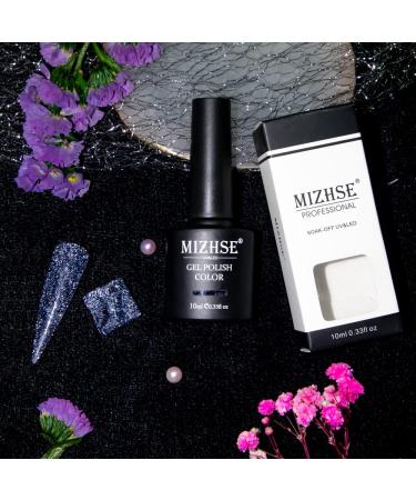 MIZHSE Diamond Gel Nail Polish Set - Reflective Glitter BD-005 Dark Blue - Soak Off LED Lamp Manicure Kit for Beginners at Home - Buy Online on SooperMarket.com