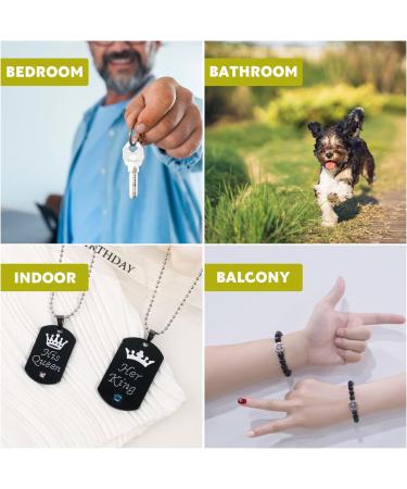 KSvaye 25-Pack Aluminum Dog Pendant Blanks - Engravable Keychain Blanks for Handicrafts (3x5 cm) - Black with Hole - Buy Online on SooperMarket.com