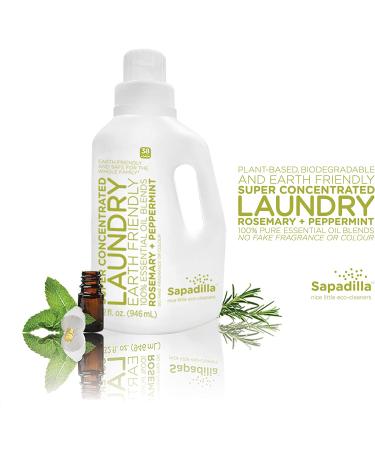 Buy Sapadilla Rosemary + Peppermint HE Biodegradable Laundry Detergent - 32 oz | Eco-Friendly Cleaning - Buy Online on SooperMarket.com