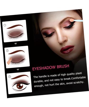 BELLIFFY 100pcs Double Ended Eyeshadow Brush Double-sides Eye Brush Makeup Brush Sponge Brush Makeup Tool Eyeshadow Stick Dual-side Cosmetic Applicator Cosmetic Tool 6.5x1.3cm Blue - Buy Online on SooperMarket.com