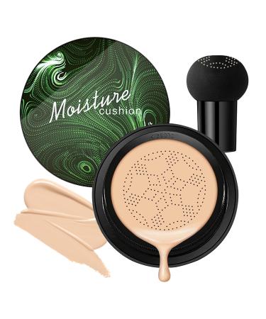 Mushroom Head Air Cushion CC Cream Foundation Moisturizing BB Cream Foundation Makeup Long Lasting CC Cream Liquid Foundation Matte Concealer Foundation Suitable for All Skin Types(Natural 01) Natural 02