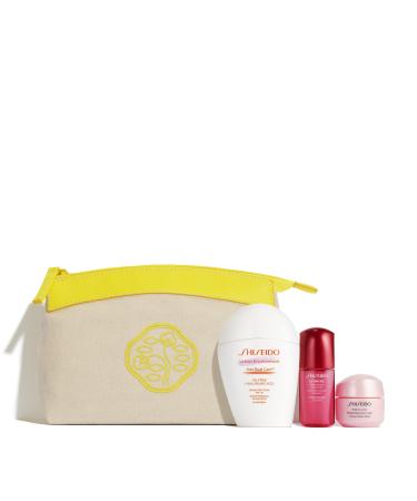 Shiseido Urban Environment Everyday Sun Protection Set - Includes Urban Environment Sunscreen SPF 42 (50 mL) Ultimune Power Infusing Serum (10 mL) White Lucent Gel Cream (50 mL) & Reusable Pouch