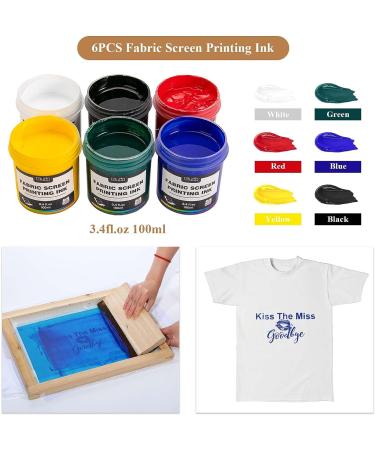 Caydo 38 Piece Screen Printing Kit with Fabric Ink, Frames, Squeegees, Film, Knife, and Tape - Buy Online on SooperMarket.com