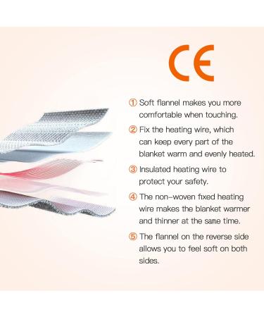 SXCDD Blue Electric Heated Blanket | 3 Heat Settings | Flannel Warmth 180 x 90 cm | International Shipping - Buy Online on SooperMarket.com