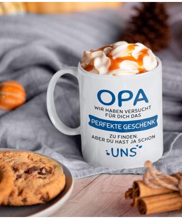Gift Set for Grandma & Grandpa - Christmas Gift Idea - Ceramic Cups with Sweet Sayings - Perfect Grandson Gift (330ml) - 2 Set in Red & Blue - Buy Online on SooperMarket.com
