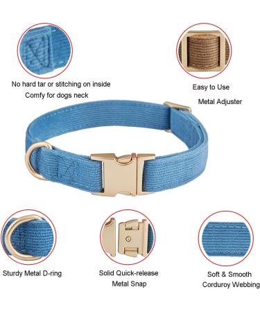 YUDOTE Ultra-Soft Dog Collar for Large Dogs | Natural Cotton Cord | Sensitive Skin | Blue-Grey L (1 Pack) - Shop Now! - Buy Online on SooperMarket.com