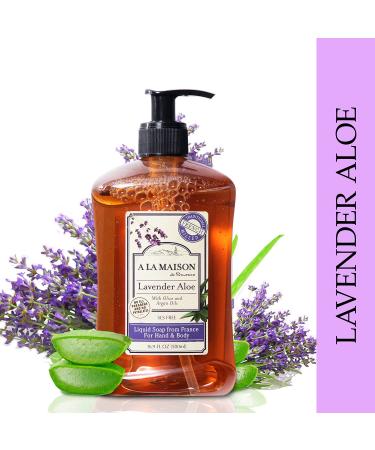 A La Maison Lavender Aloe Liquid Hand Soap - 16.9 fl oz (2 Pack) | Moisturizing Natural Hand Wash - Triple French Milled | Gentle to Hands - Buy Online on SooperMarket.com