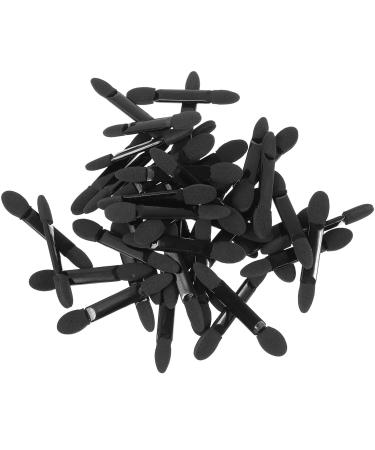 KALLORY 50pcs Makeup Sponge Make up Sponges for Face Brush Eyeshadow Cleaning Brush Lip Brush Disposable 1 count (Pack of 1) Black