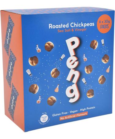 Peng Roasted Chickpeas Snack (6 x 30g) - Plant-Based High Protein Sea Salt & Vinegar Flavor - Buy Online on SooperMarket.com