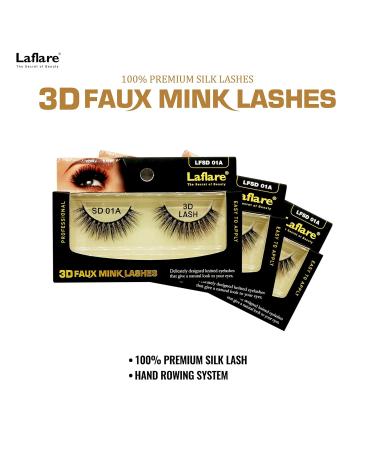 Laflare Silk 3D Faux Mink Eyelashes Bundle - Handmade Knitted Style Lashes - Natural Look, Reusable, Easy to Apply - SD05L (1-3 Pack Special) - Buy Online on SooperMarket.com