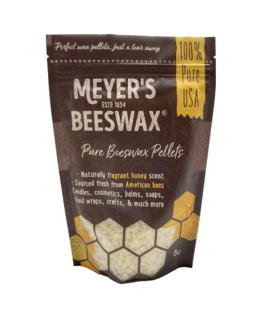 Meyer's 100% Pure Domestic USA Beeswax, Not Imported, Chemical Free Triple Filtered Pellets for All Your Do It Yourself 8 Ounce (Pack of 1)