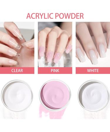 Lofuanna Acrylic Powder and Liquid Set Professional Acrylic Nail Kit with 3 Colors 20g Acrylic Powder 40ml Acrylic Liquid Monomer Nail Brush Nail Forms for Nail Extension Nail File Nail Art Kit (01) set-4 - Buy Online on SooperMarket.com