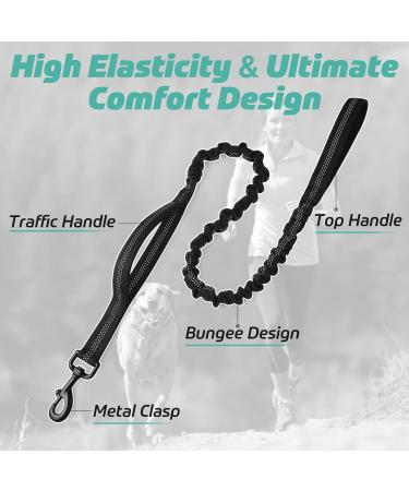 rabbitgoo Bungee Dog Leads for Medium Large Dogs Anti Pull Tactical Lead Rope with 2 Padded Traffic Control Handles for Military Dog Training and Walking Quick Lock Release Black 95-125cm 95-125 cm (Pack of 1) Black - Buy Online on SooperMarket.com