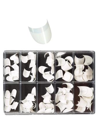 100 Round White Nail Tips - Premium Artificial Fingernails in Tip Box for Perfect DIY Manicures - Buy Online on SooperMarket.com
