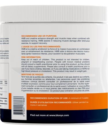 Blonyx HMB + Creatine Supplement - 3g Daily HMB for Enhanced Strength Power & Recovery Ideal for High-Intensity Athletes 30-Day Supply - Buy Online on SooperMarket.com
