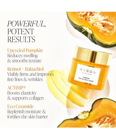 BYROE Pumpkin Pro-Retinol Anti Aging Face Cream | Vegan Hydrating Formula with Eco Ceramides & Bakuchiol | Reduce Fine Lines & Wrinkles - 50ml - Buy Online on SooperMarket.com