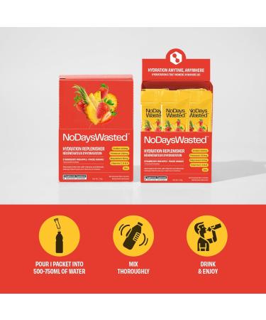 Hydration Replenisher Electrolyte Replacement Stick Packets | Essential Electrolytes & Vitamins | Rapid Hydration | Sodium Potassium Magnesium Vitamins B C D Zinc | Made in Canada | Strawberry Pineapple | 15 Pack - Buy Online on SooperMarket.com