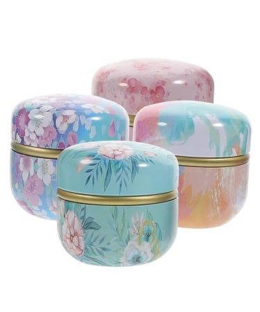PRETYZOOM 4pcs Loose Powder Can Empty Tea Holder Make up Holder Metal Tea Delicate Tea Jar Tool Miss Simple