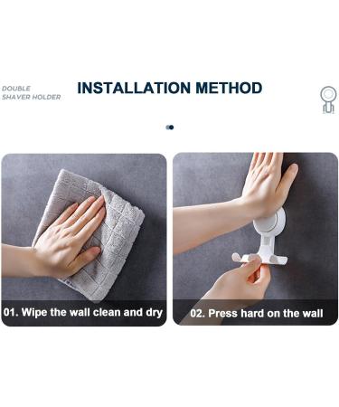Kasmole Razor Holder | Self-Adhesive Shower Hook for Luffa Towels Hats & Coats - Reusable Wall Hooks for Organized Bath & Shower Space - Buy Online on SooperMarket.com