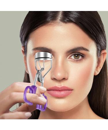 Metal Eyelash Curler Curl Up Lash Curler Long Lasting Eyelash Makeup Tool with Spring Assist Silicone Pad Lifted Eye Lash Curlers for Girls and Women Fits All Eye Shape(Purple) - Buy Online on SooperMarket.com