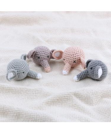 Baby Pacifier Clip DIY Crochet Elephant Teething Toy Rattle Teether Shower Gift - 6-12 Months - Buy Online on SooperMarket.com